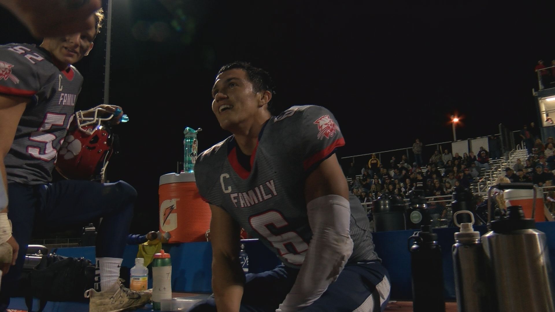 Devin Bowling (21) bench